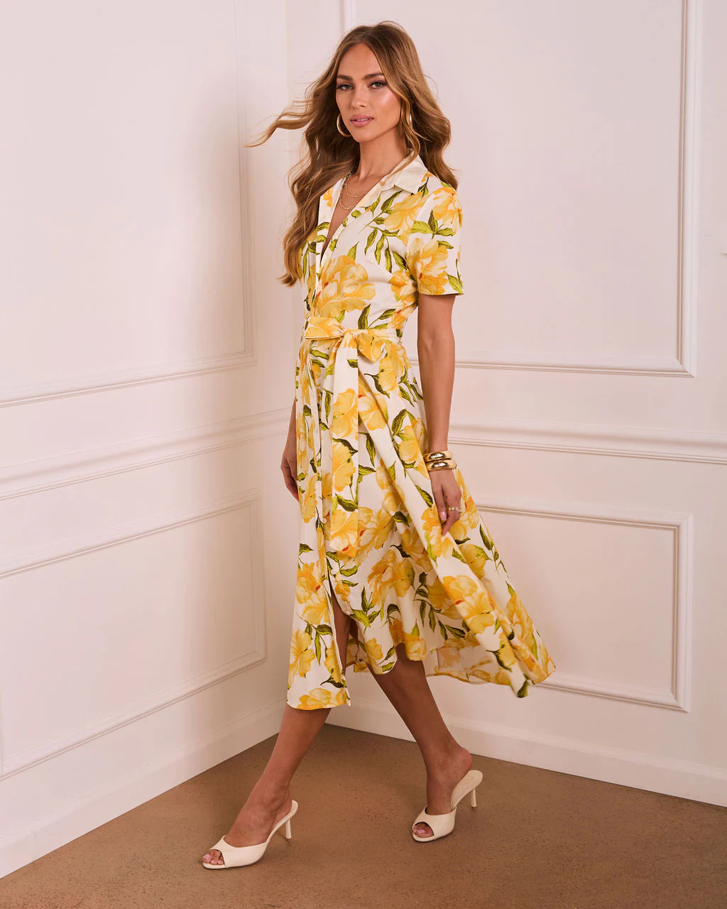 Forward in Florals Floral Midi Shirt Dress - Image 3