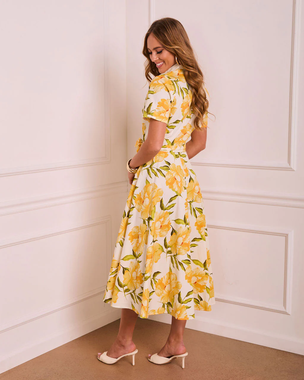Forward in Florals Floral Midi Shirt Dress - Image 4