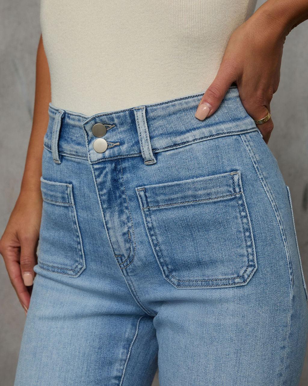 Found You Here Stretch High Rise Wide Leg Jeans - Image 5