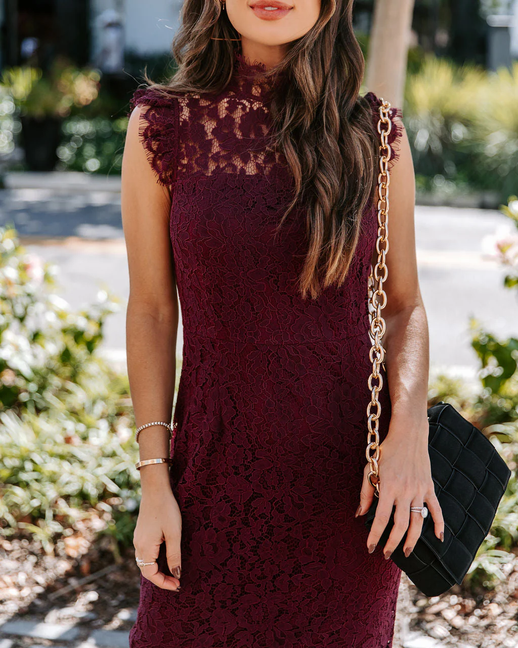 Frances Lace Ruffle Midi Dress - Image 2