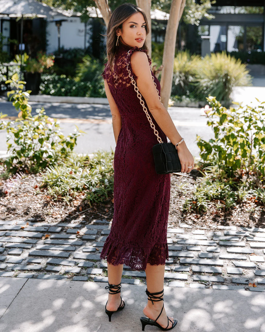 Frances Lace Ruffle Midi Dress - Image 4