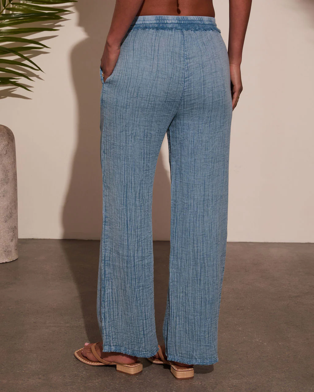 Francie Pleated Chambray Pants - Image 4