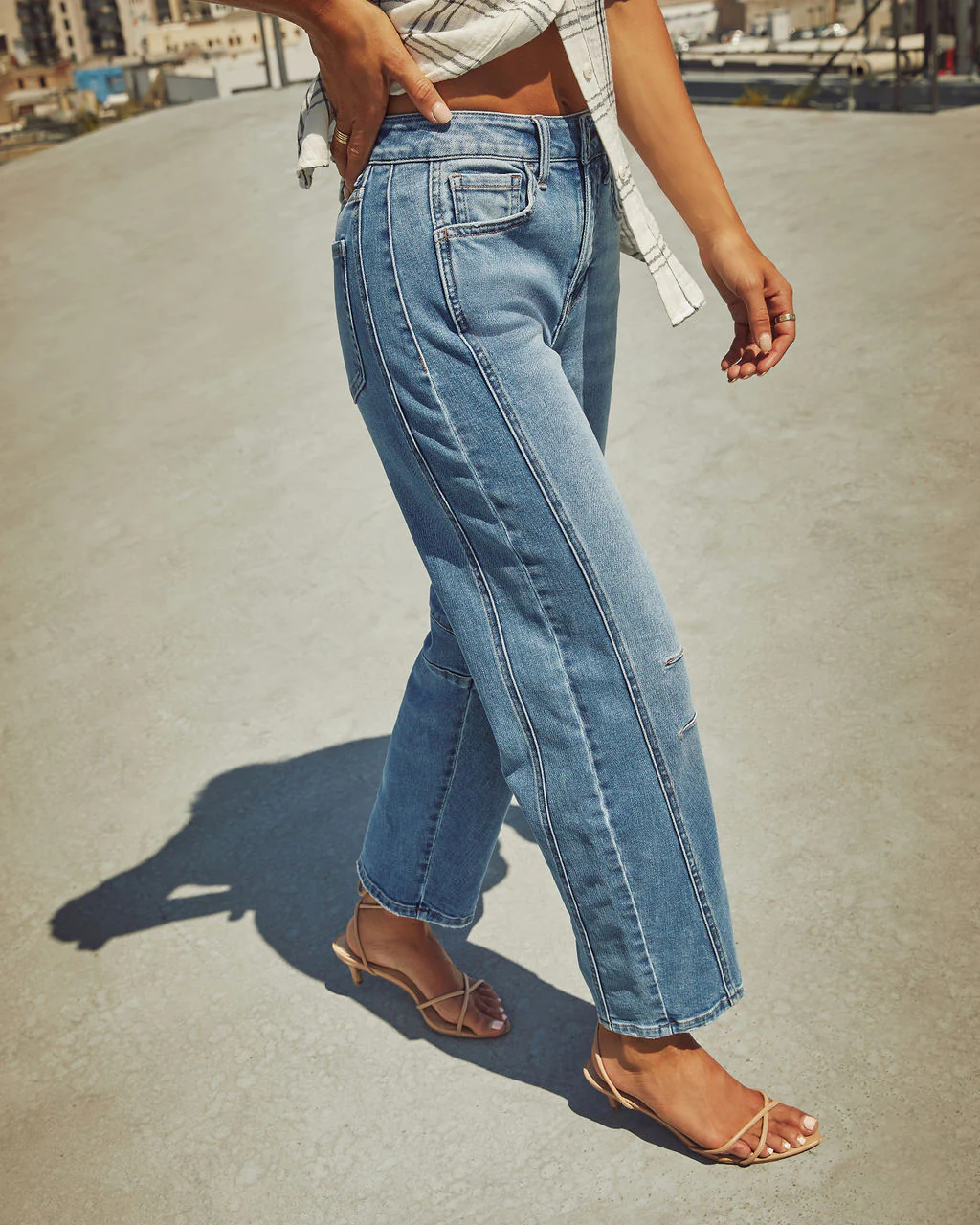 Free Cove Super Stretch High Rise Barrel Jeans - Image 9