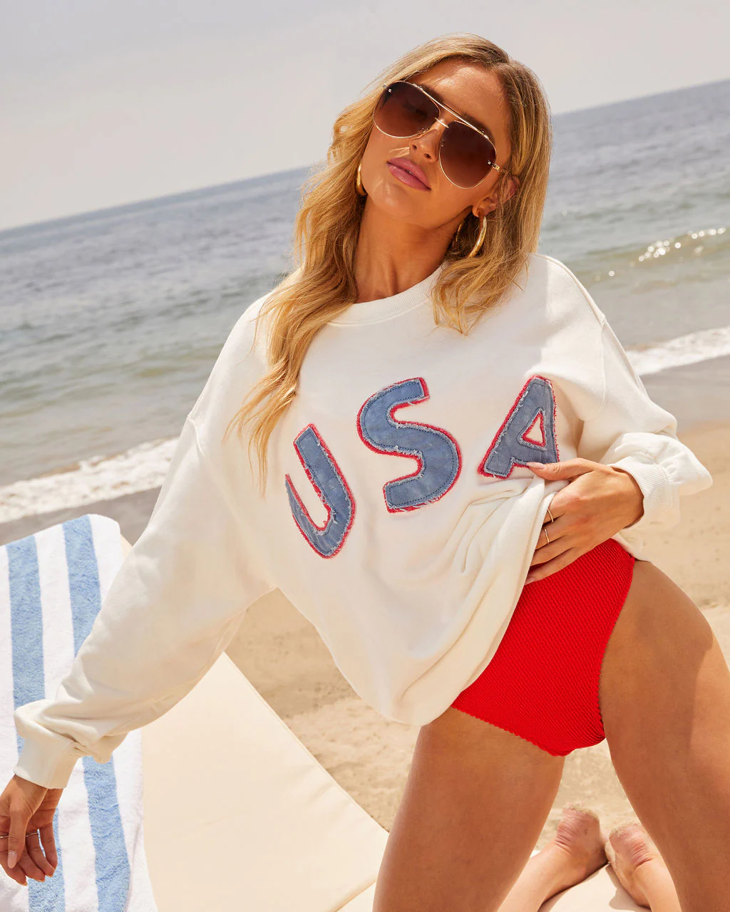 Freedom Crew Neck Pullover USA Sweatshirt - Image 7