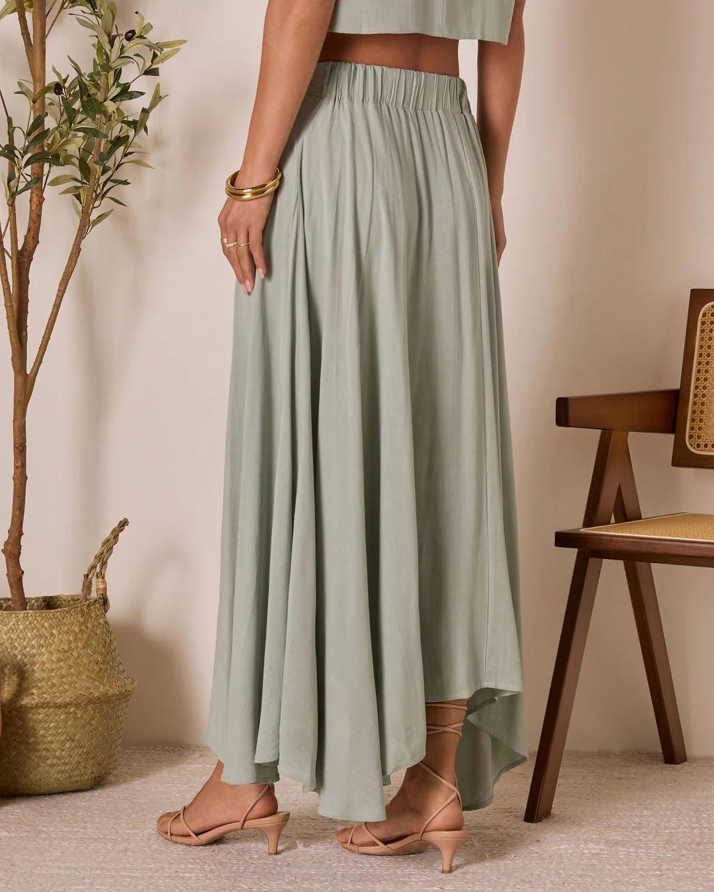 Fresh Breeze Asymmetrical Hem Maxi Skirt - Image 4