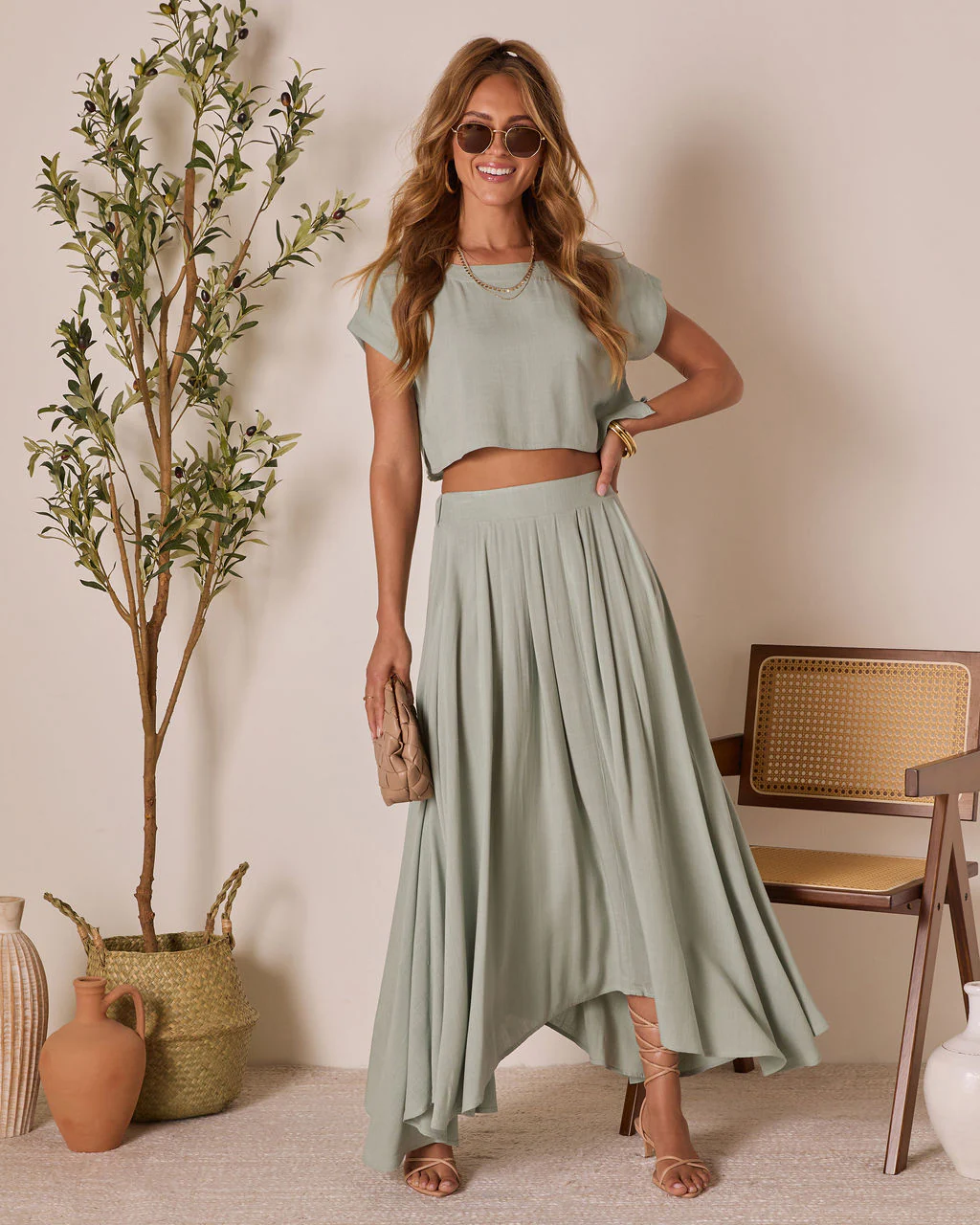 Fresh Breeze Asymmetrical Hem Maxi Skirt - Image 5