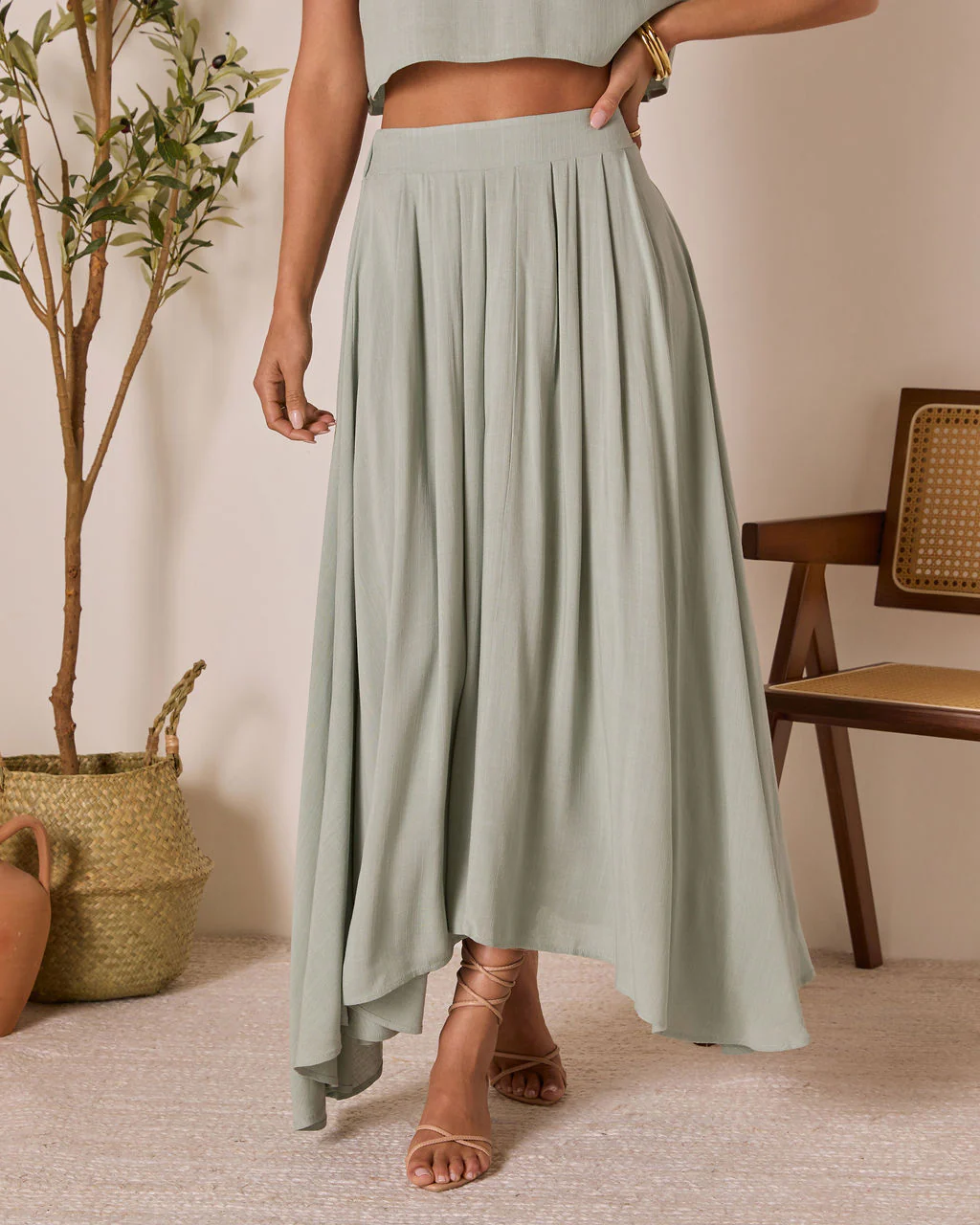 Fresh Breeze Asymmetrical Hem Maxi Skirt - Image 6