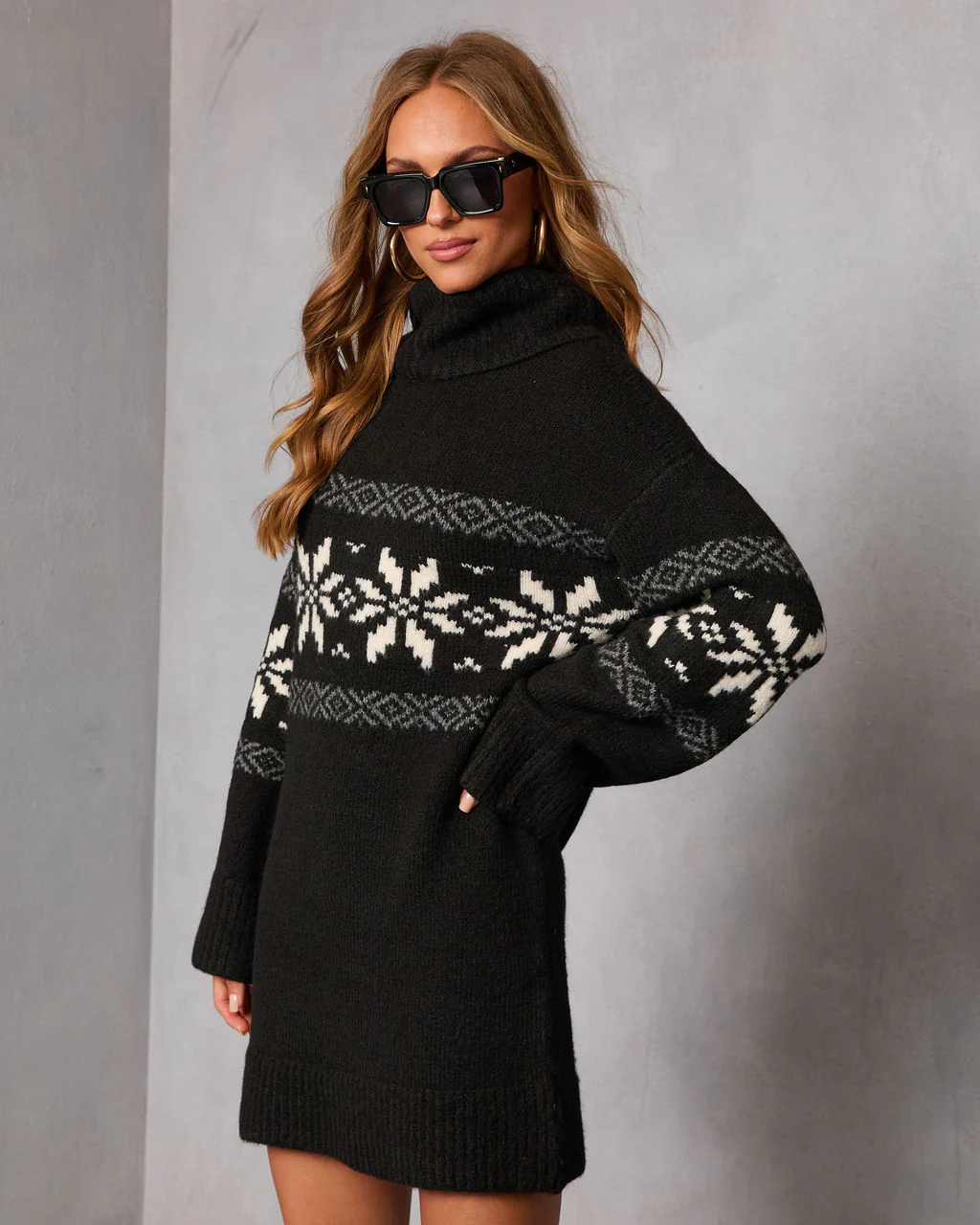 Frostlane Snowflake Fair Isle Mini Sweater Dress - Image 3