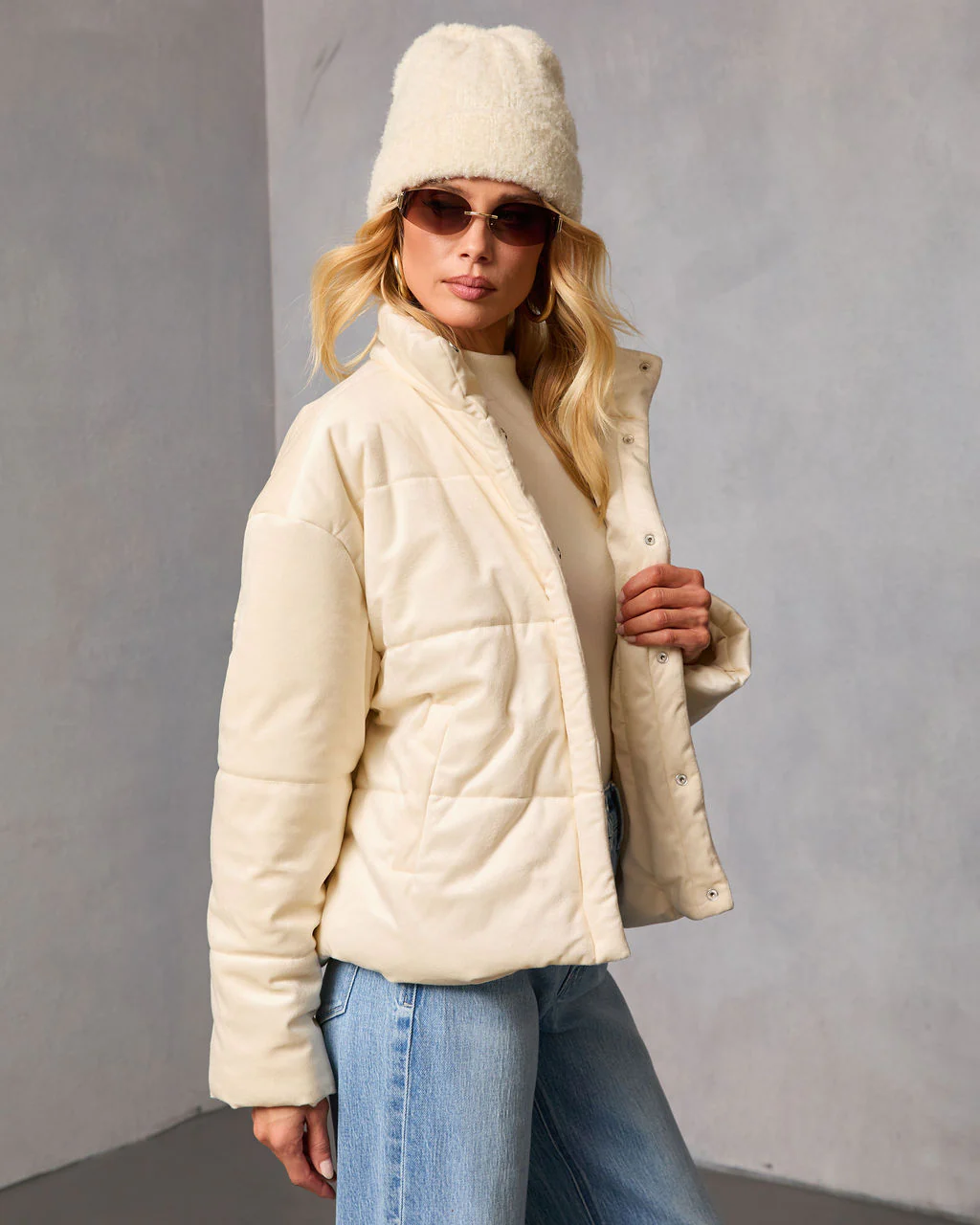 Frosted Avenue Faux Suede Puffer Jacket - Image 3