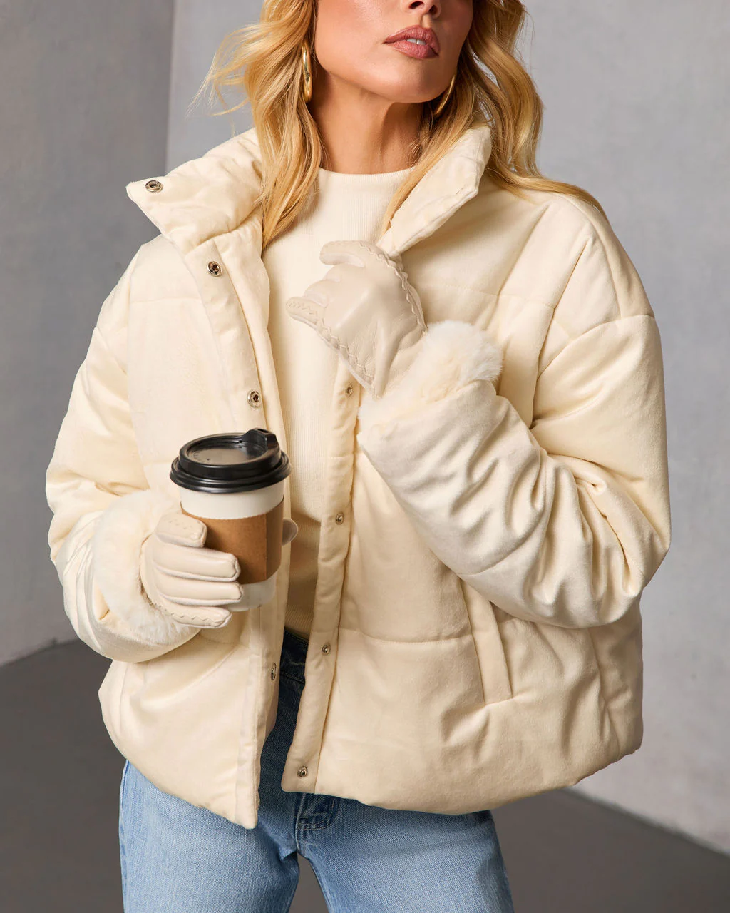 Frosted Avenue Faux Suede Puffer Jacket - Image 5
