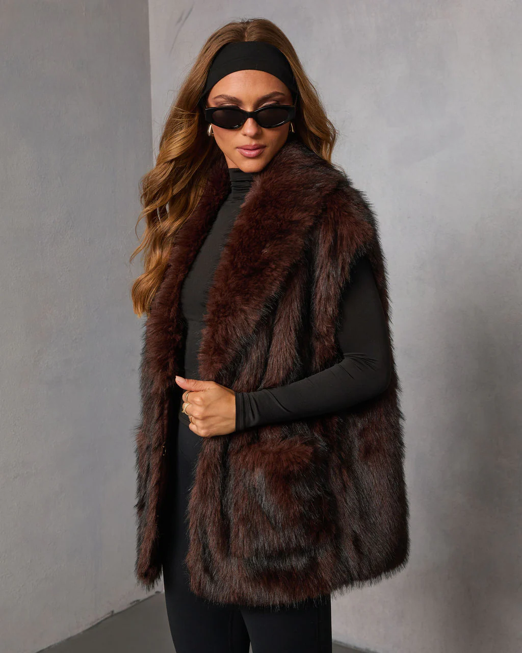 Frosted Berry Faux Fur Vest - Image 3