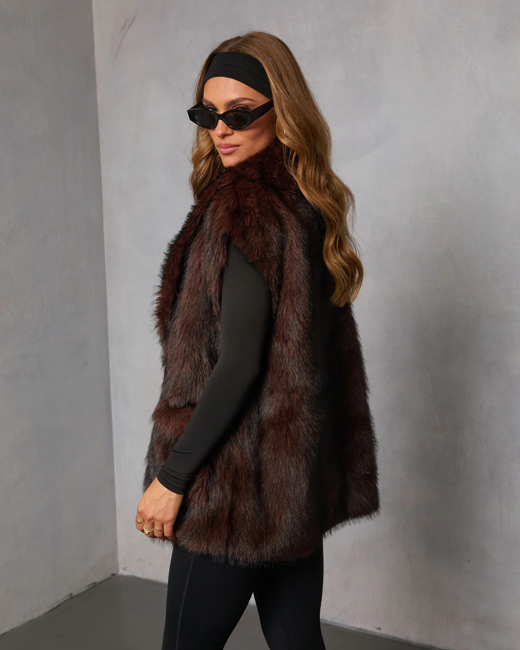 Frosted Berry Faux Fur Vest - Image 4
