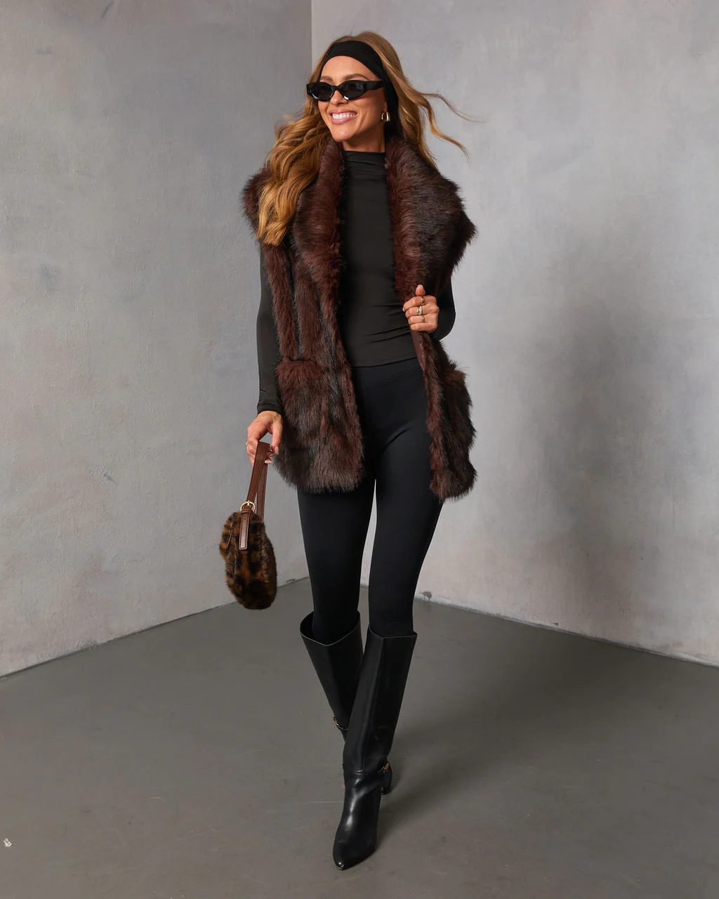 Frosted Berry Faux Fur Vest - Image 6