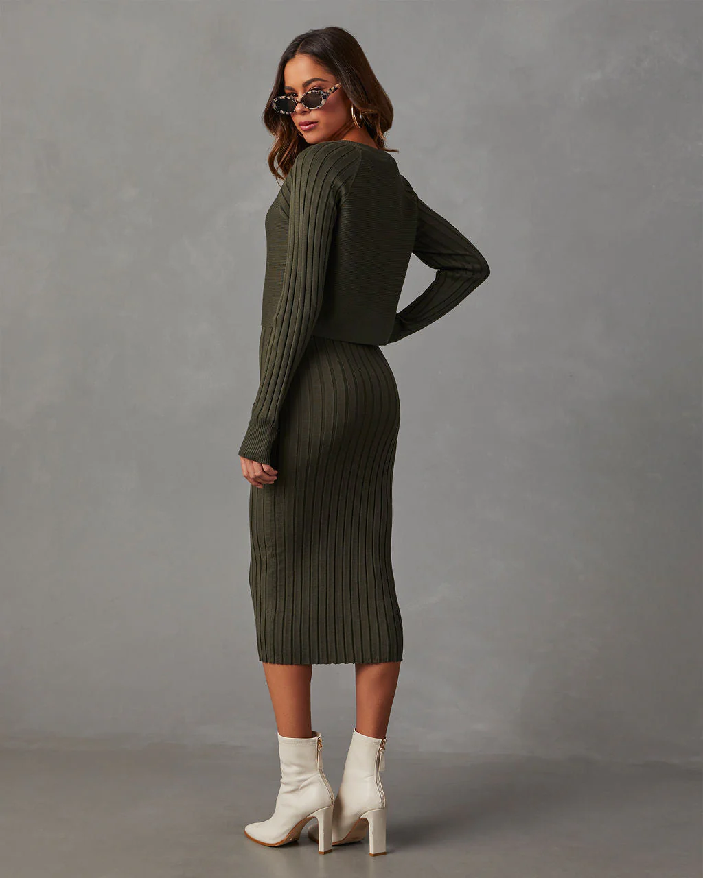 Full Of Surprises Ribbed Knit Midi Dress - Image 3