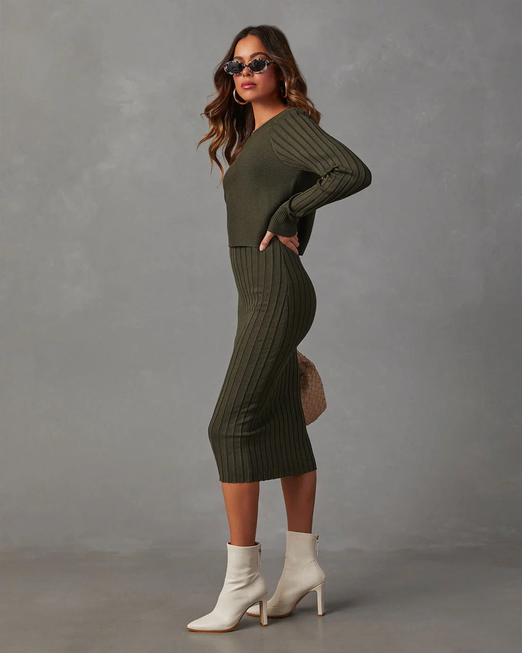 Full Of Surprises Ribbed Knit Midi Dress - Image 4