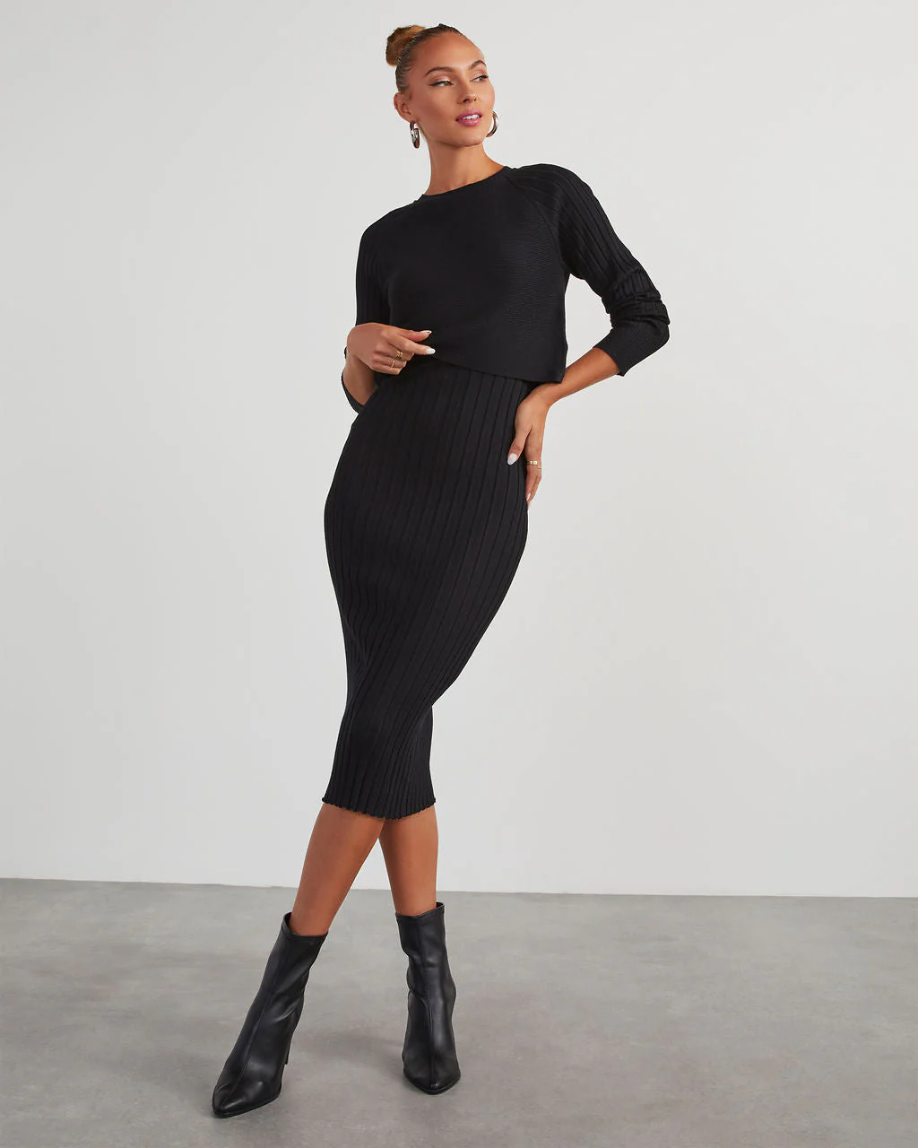 Full Of Surprises Ribbed Knit Midi Dress - Image 5