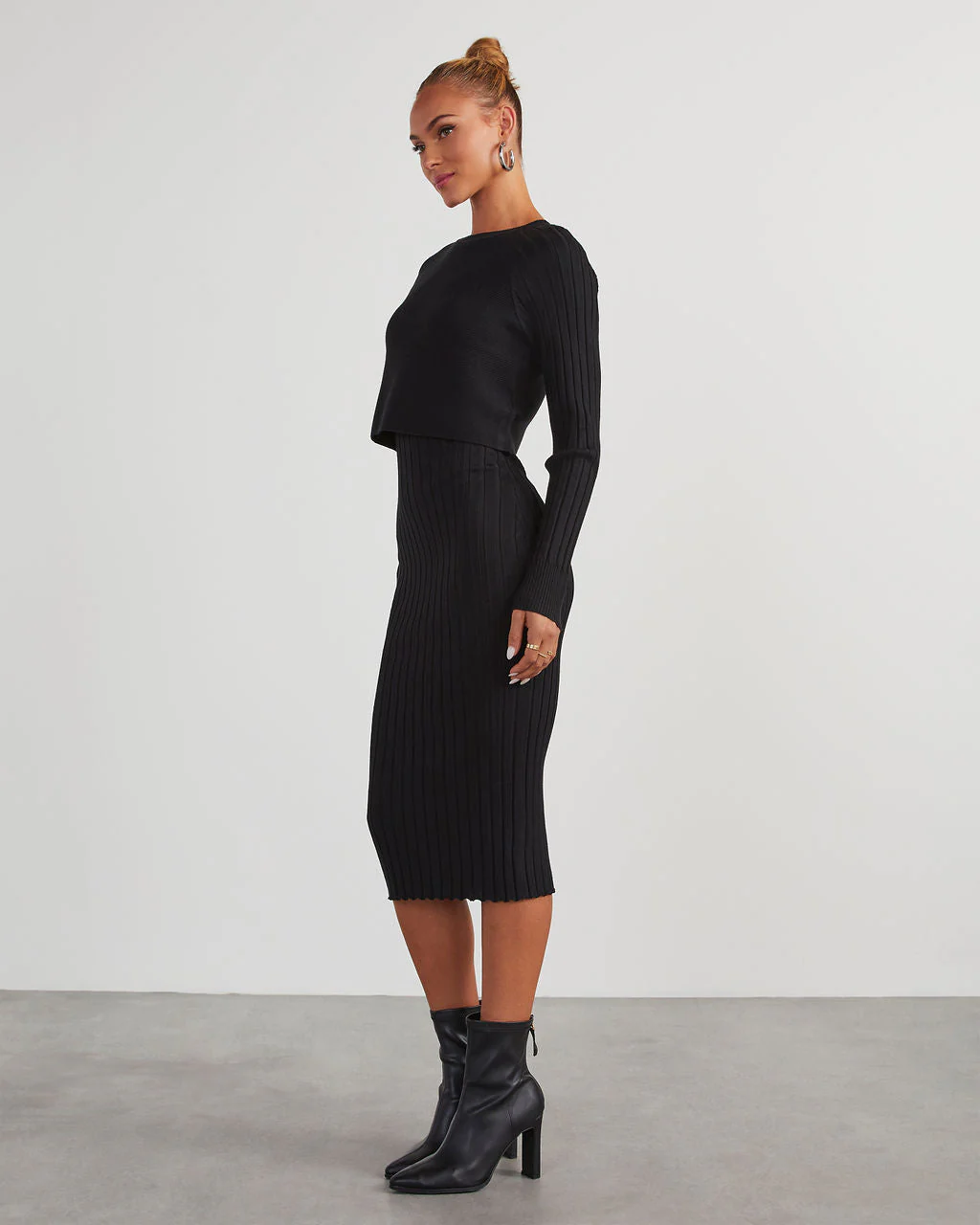 Full Of Surprises Ribbed Knit Midi Dress - Image 7