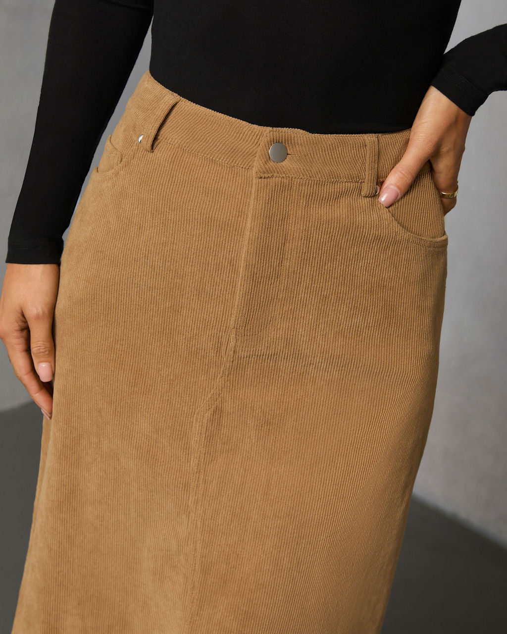 Ganita Corduroy Slit Midi Skirt - Image 6