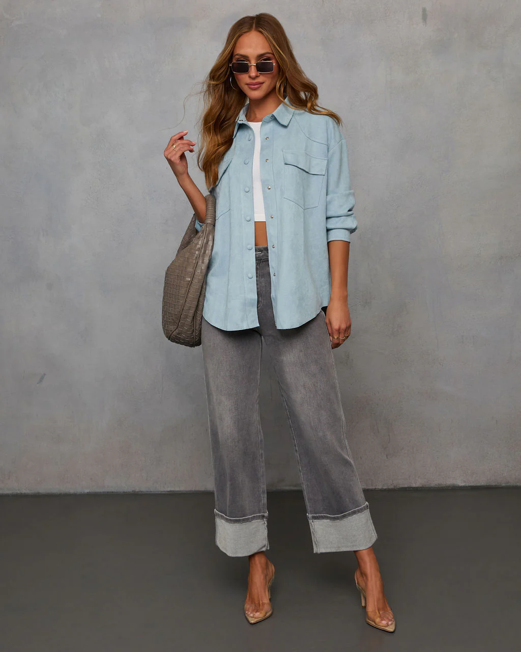 Airelle Faux Suede Button Down Top - Image 7