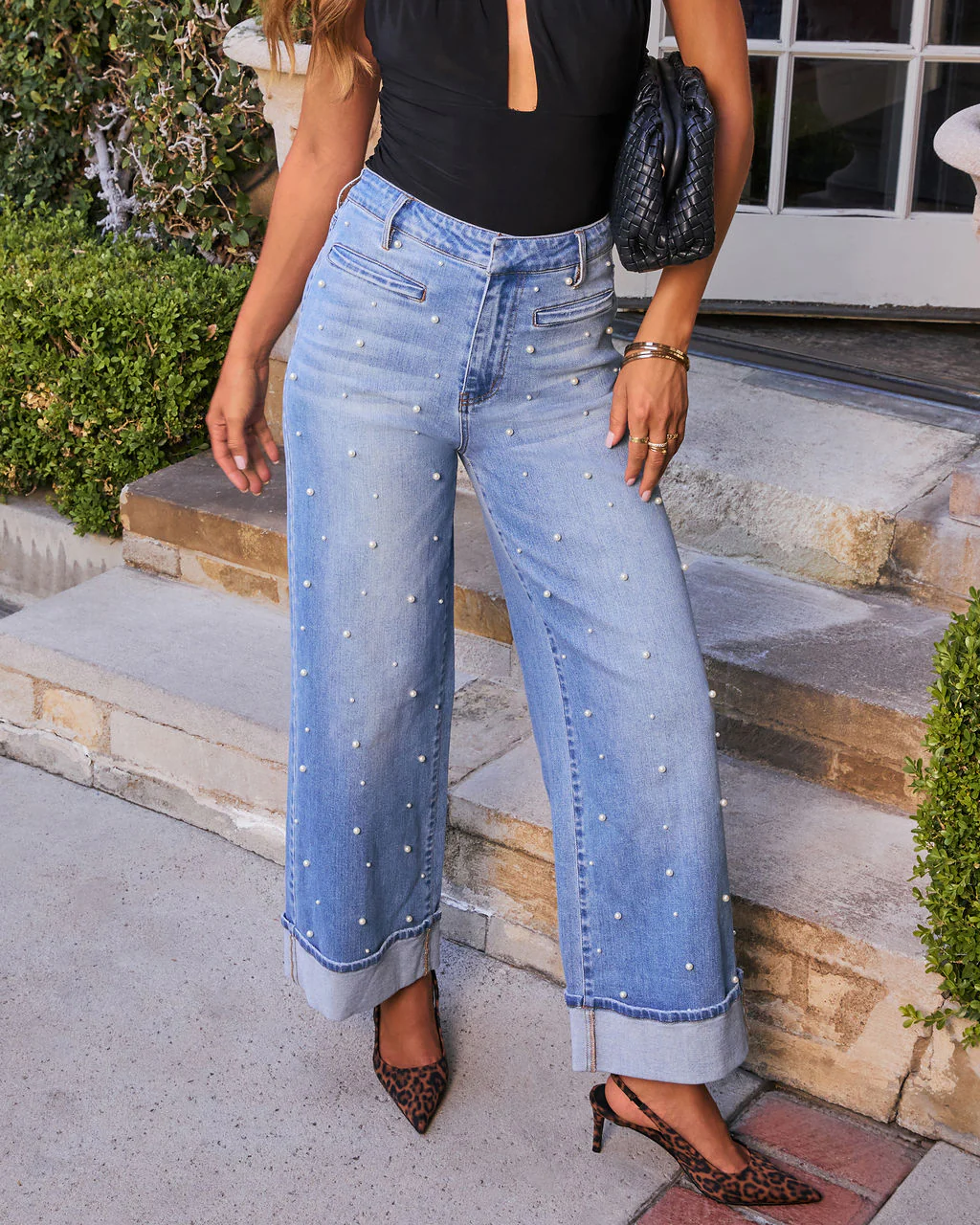 Gemstone Blues Stretch Pearl Embellished Jeans - Image 3