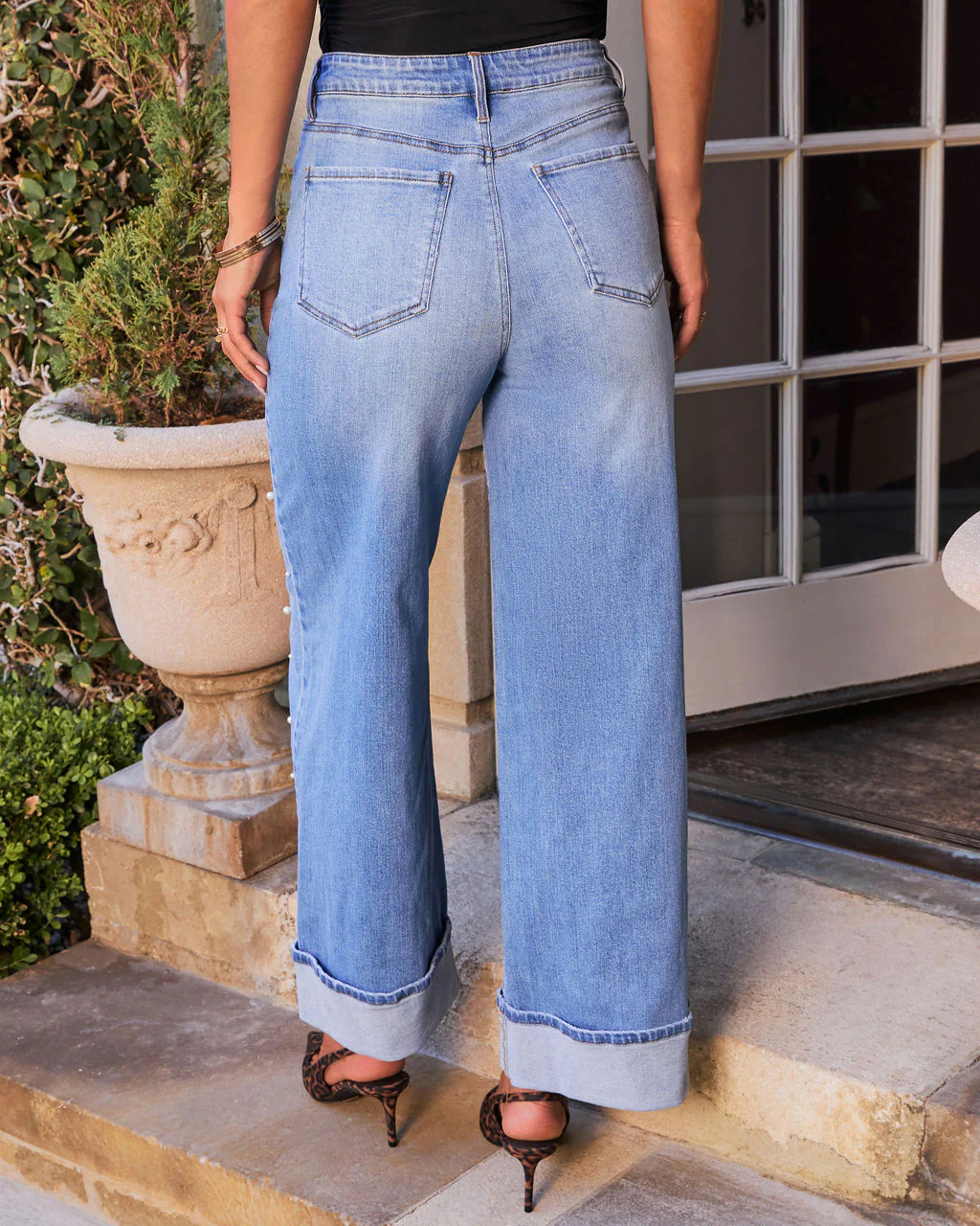 Gemstone Blues Stretch Pearl Embellished Jeans - Image 4