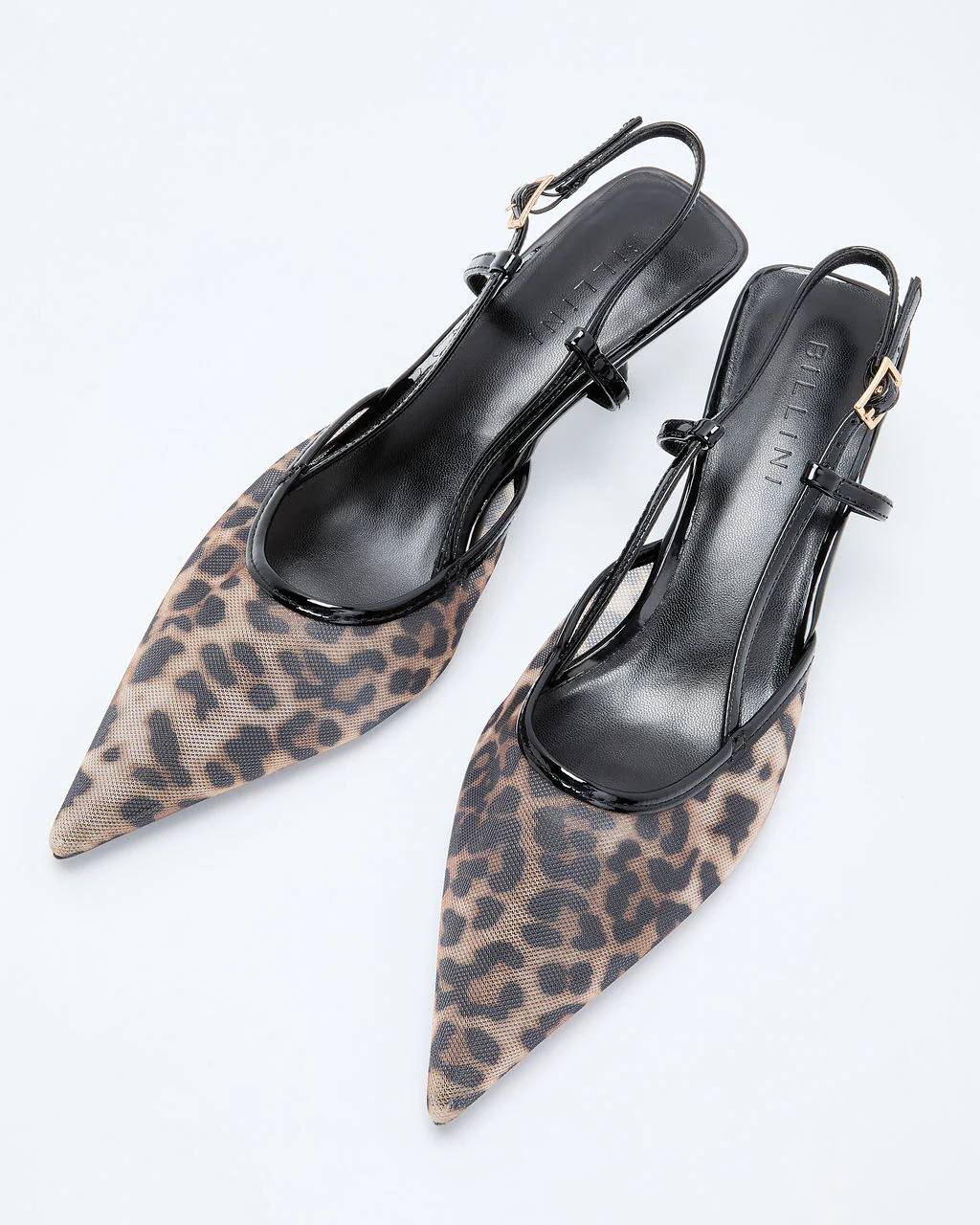 Genea Leopard Print Mesh Slingback Heels - Image 2