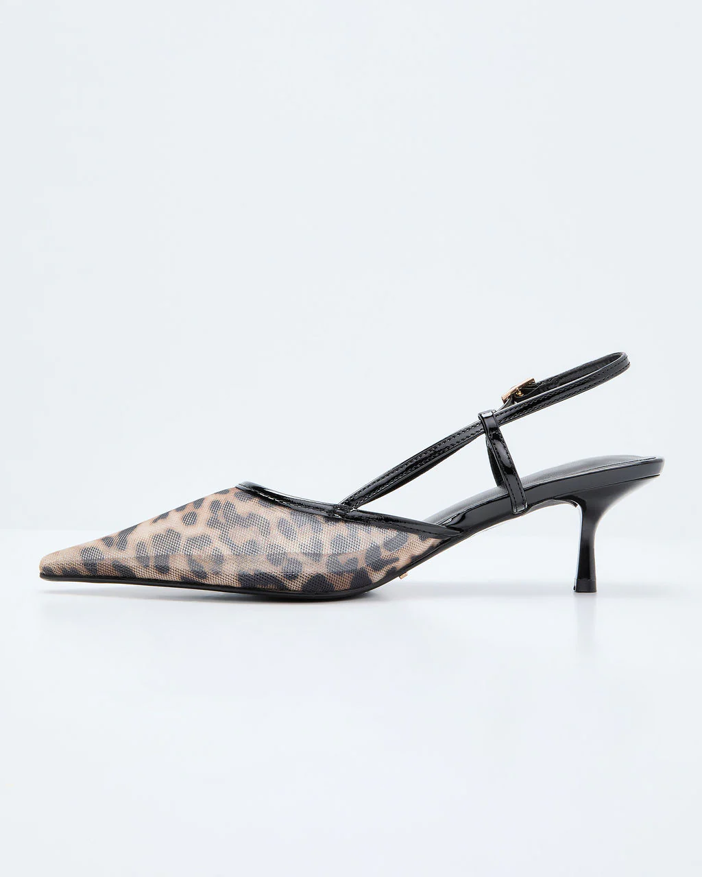 Genea Leopard Print Mesh Slingback Heels - Image 6