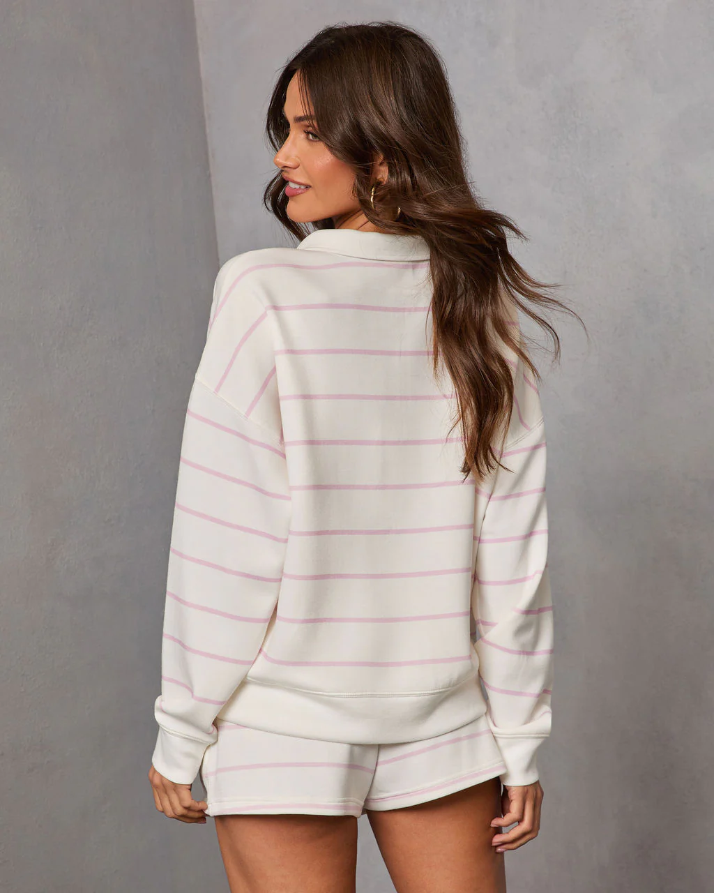 Gentle Ease Striped Half Zip Sweatshirt - Image 4