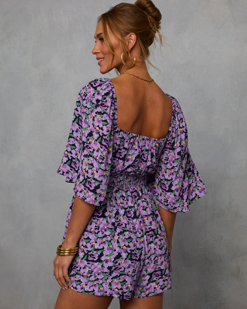 Gentle Garden Front Tie Cutout Romper - Image 4