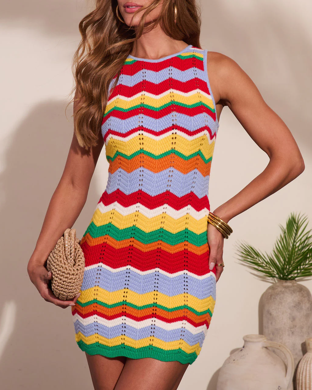 Getaway Glow Striped Knit Mini Dress - Image 6