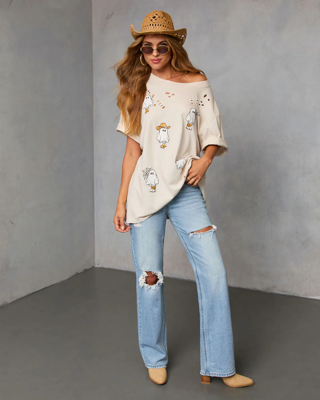 Ghost Rider Distressed Oversized Graphic Tee - Image 2