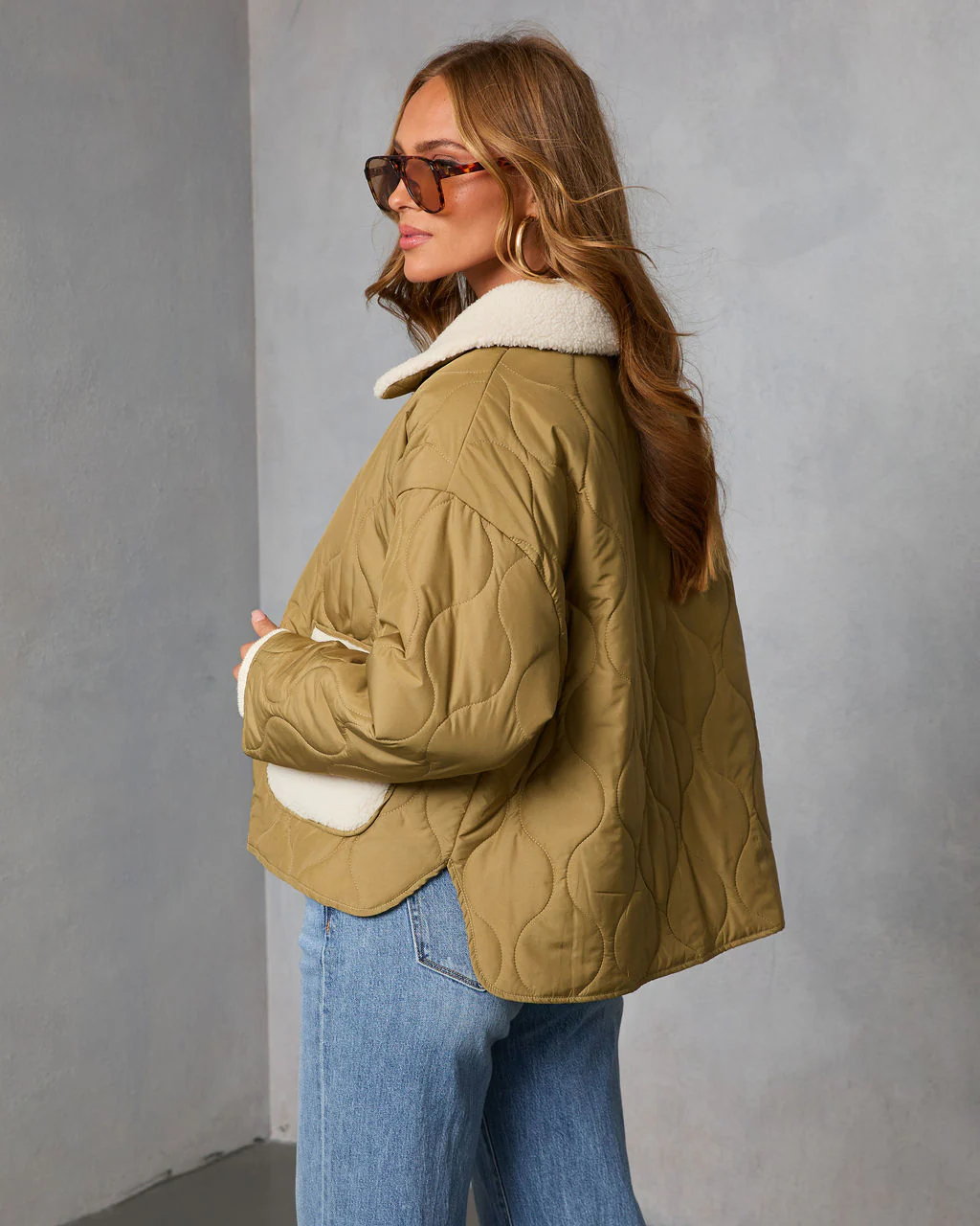 Glazed Mornings Sherpa Trim Quilted Puffer Jacket - Image 4