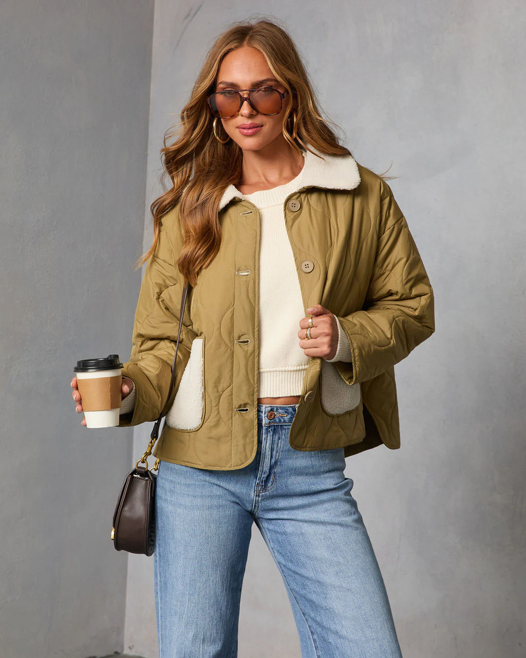 Glazed Mornings Sherpa Trim Quilted Puffer Jacket - Image 6