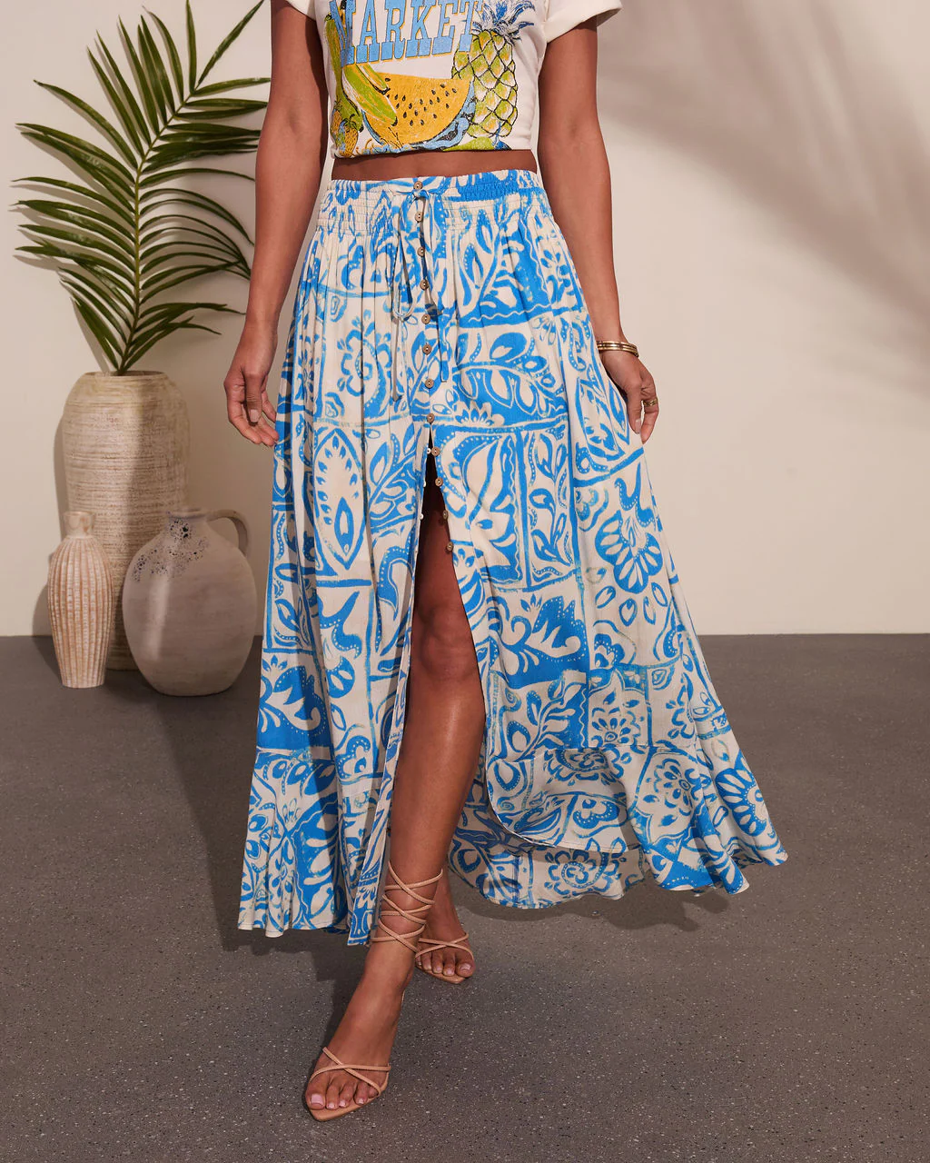 Glow Dream Abstract Print Maxi Skirt - Image 2