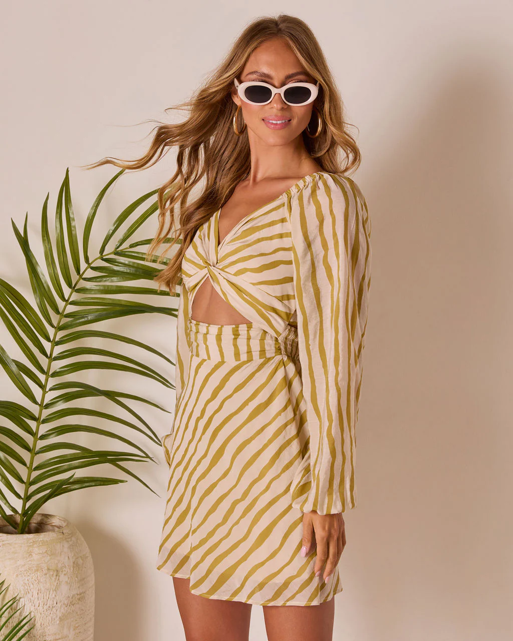 Glow Hour Striped Cutout Mini Dress - Image 3