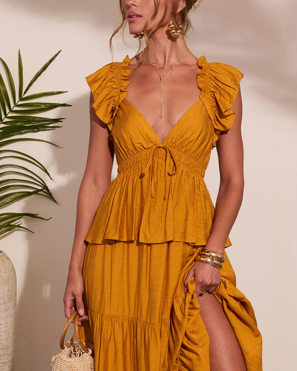 Glow Tiered Peplum Maxi Dress - Image 2