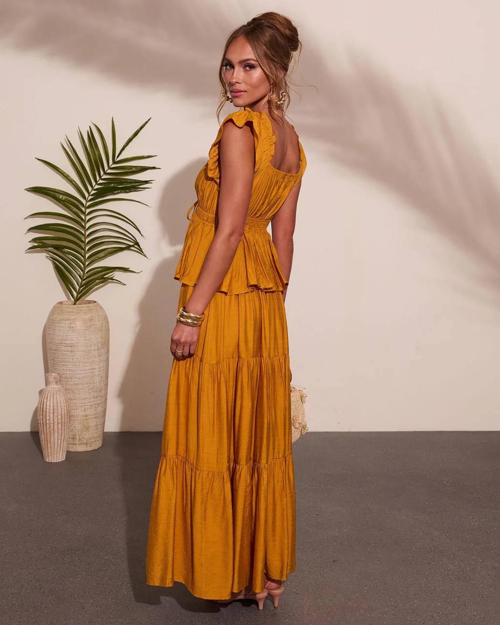Glow Tiered Peplum Maxi Dress - Image 4