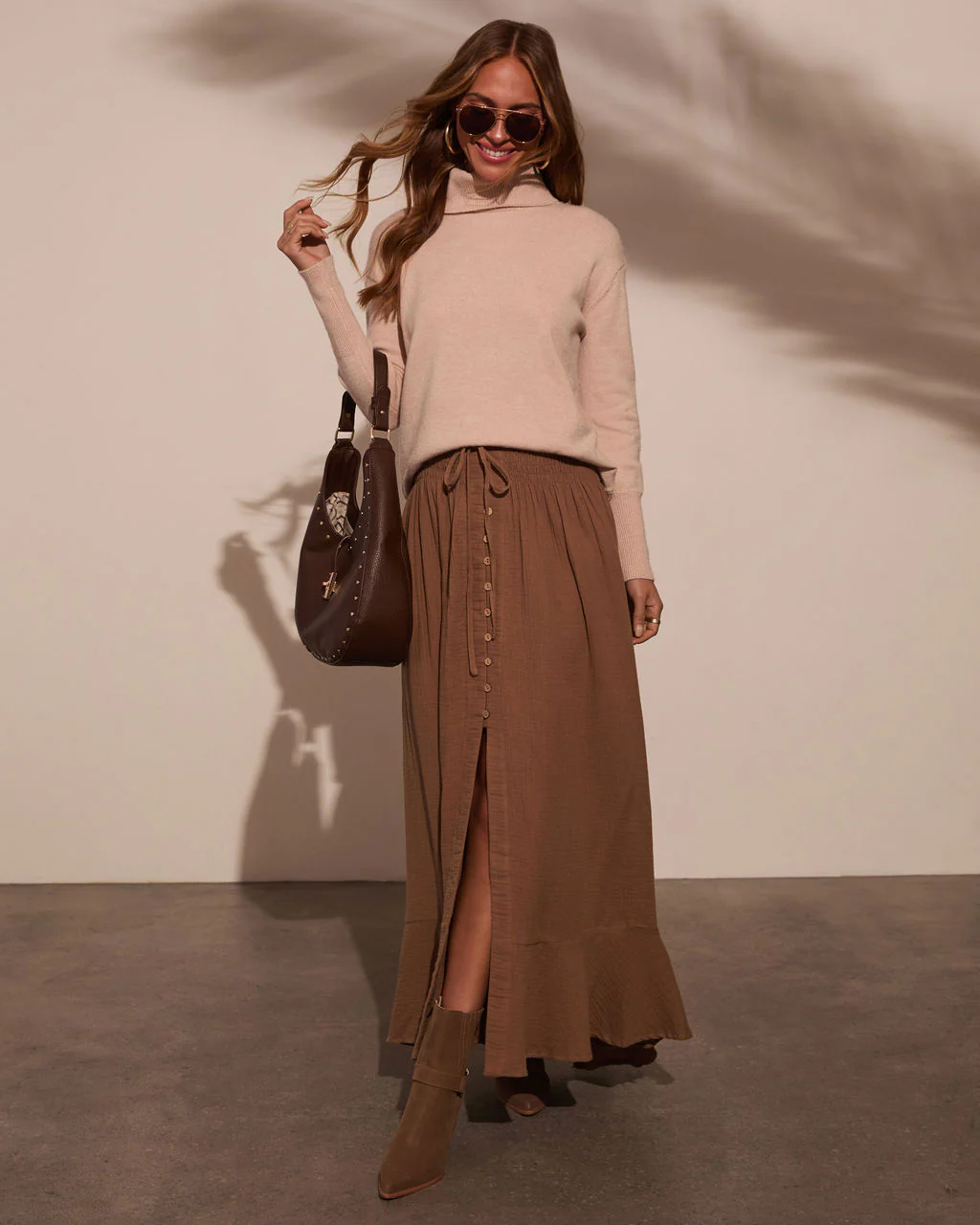 Serves Up Tie Waist Button Down Maxi Skirt - Image 14