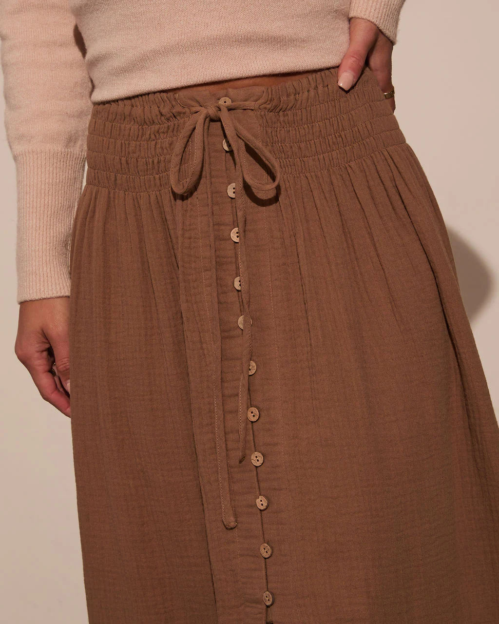 Serves Up Tie Waist Button Down Maxi Skirt - Image 18