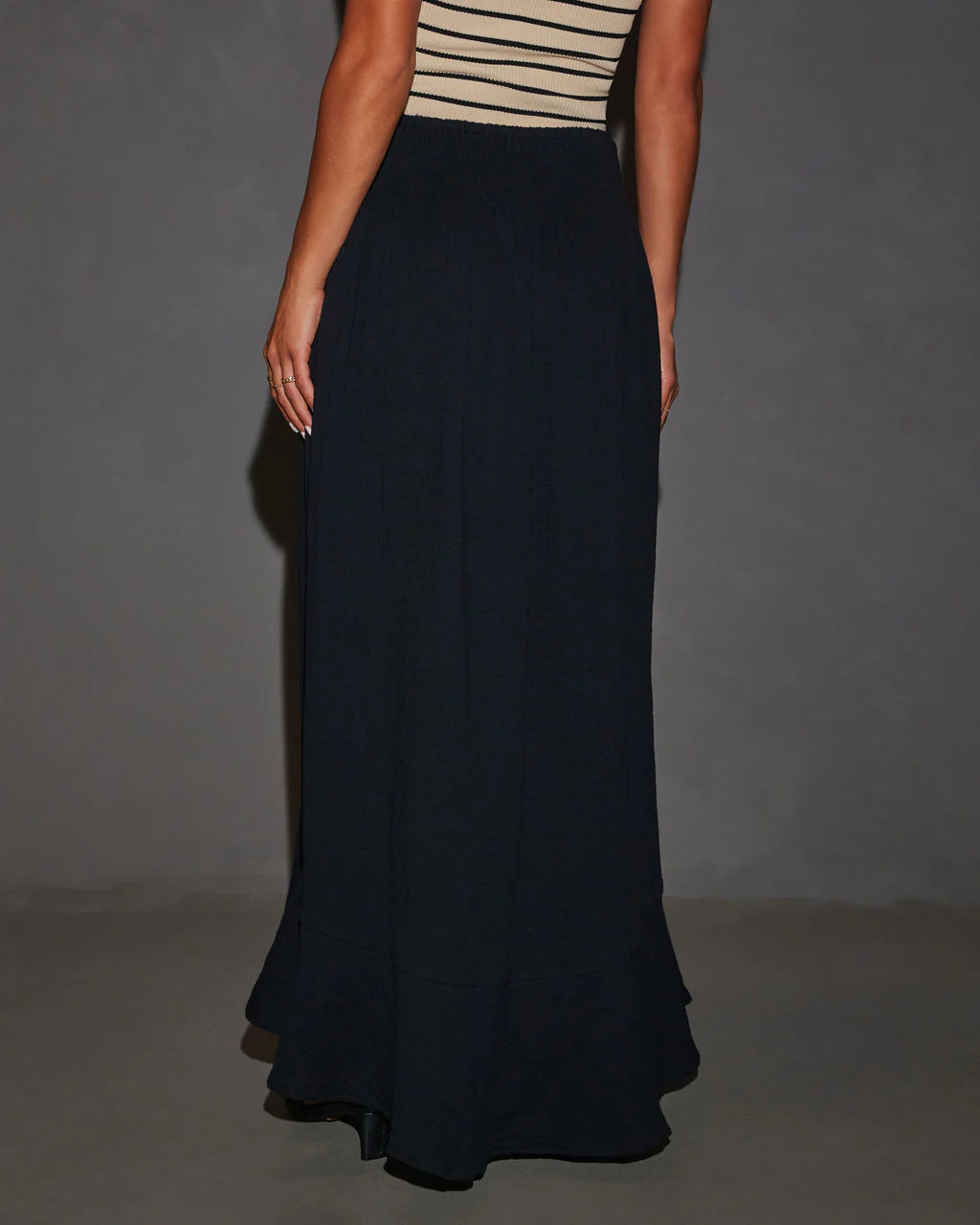 Serves Up Tie Waist Button Down Maxi Skirt - Image 4
