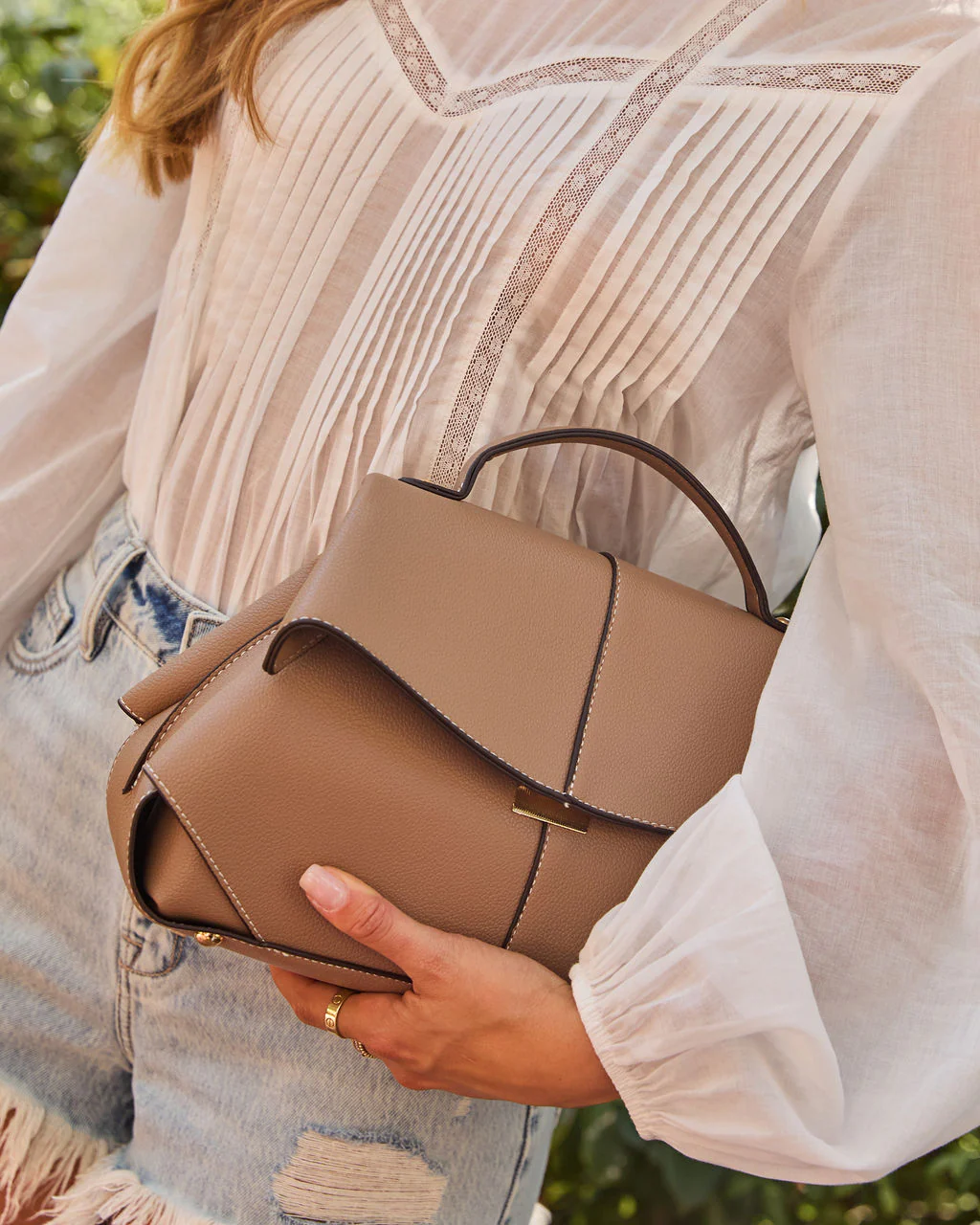 Golan Vegan Leather Top Handle Satchel - Image 4