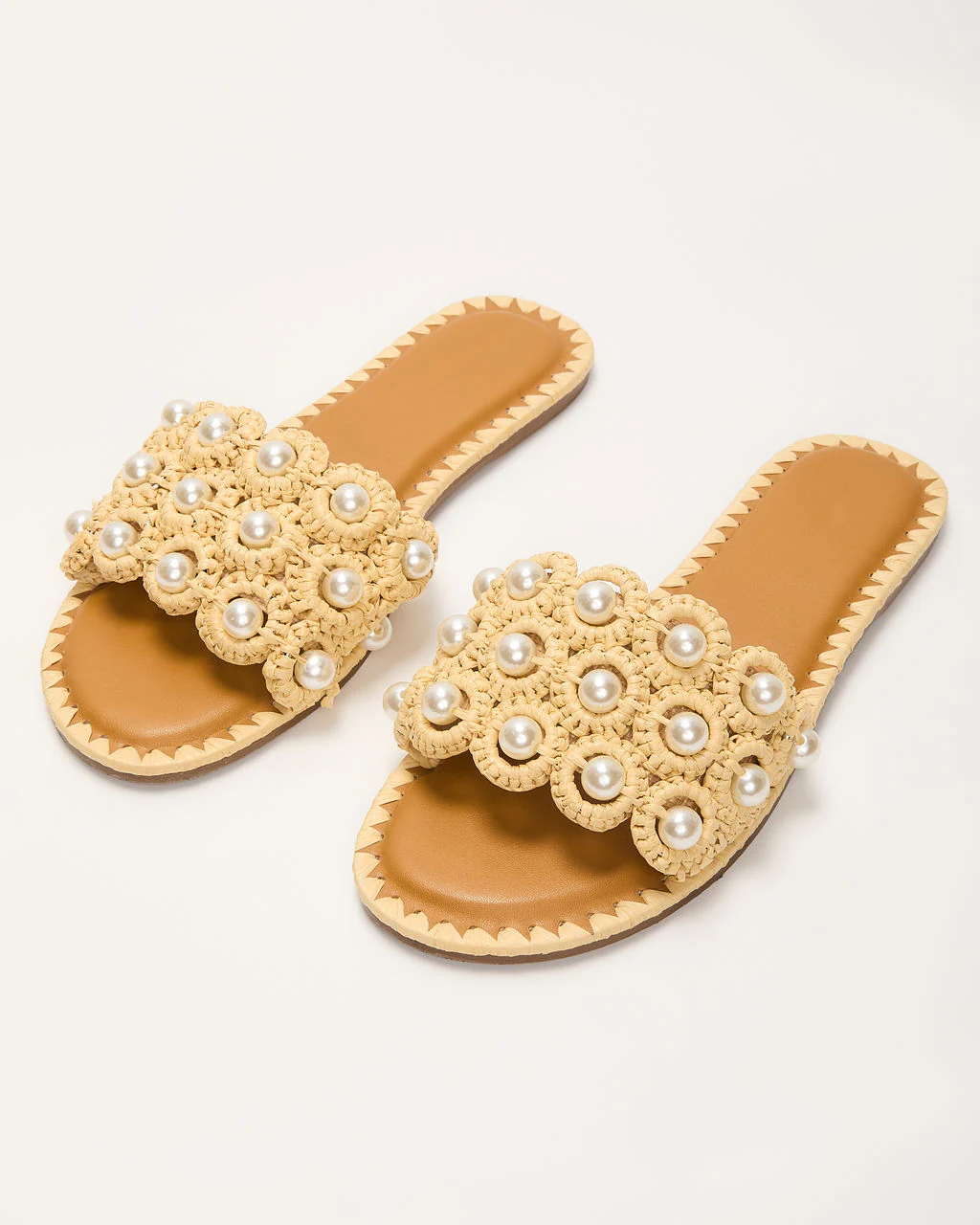 Golden Coastline Crochet Pearl Sandals - Image 3