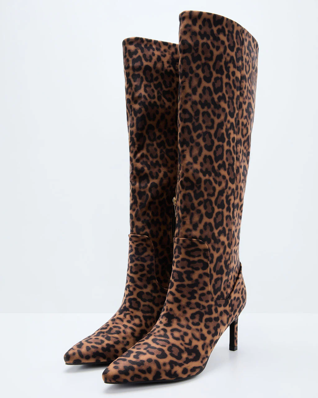 Golden Fig Leopard Print Knee High Boots - Image 2