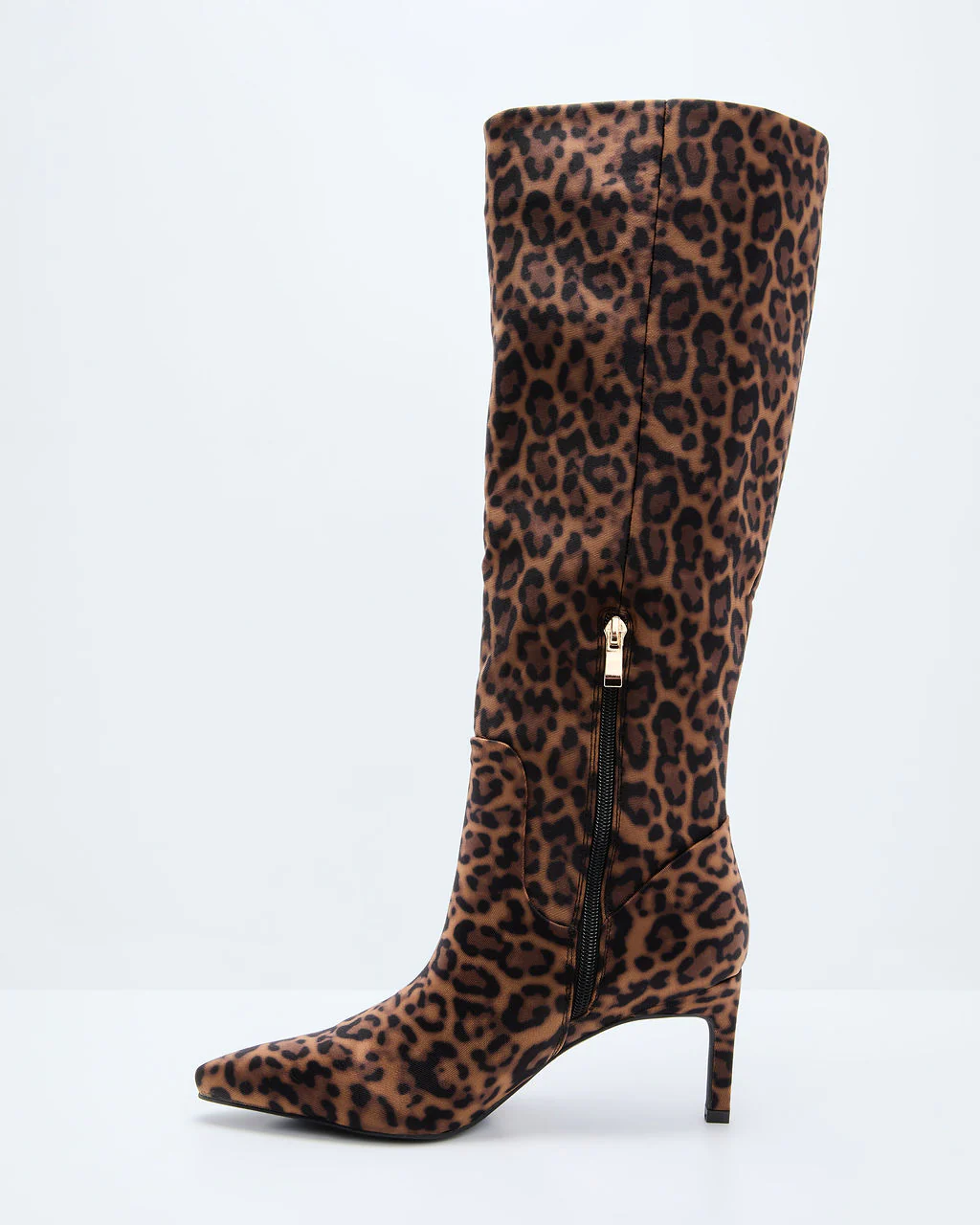 Golden Fig Leopard Print Knee High Boots - Image 3