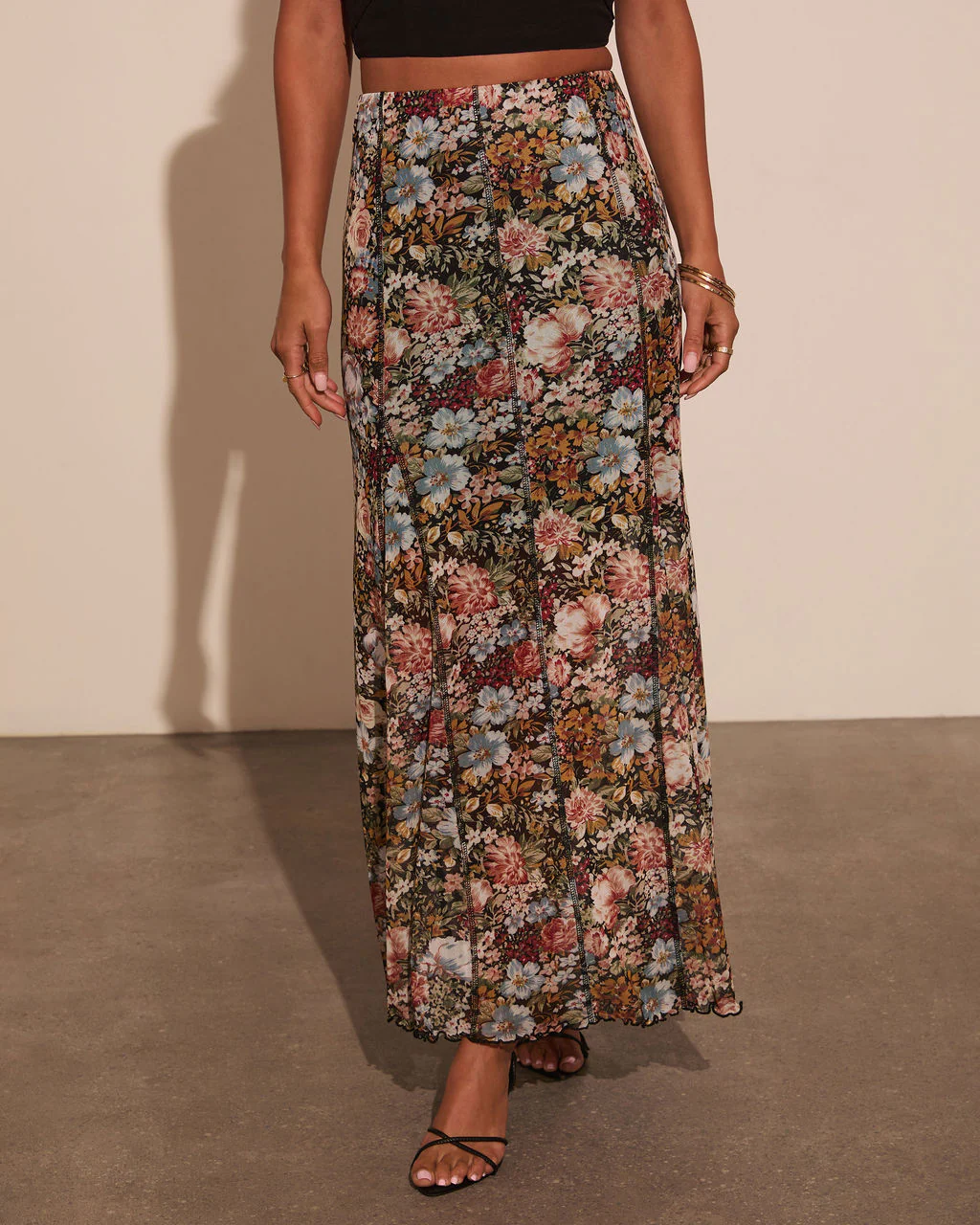 Gracie Mesh Floral Maxi Skirt - Image 2
