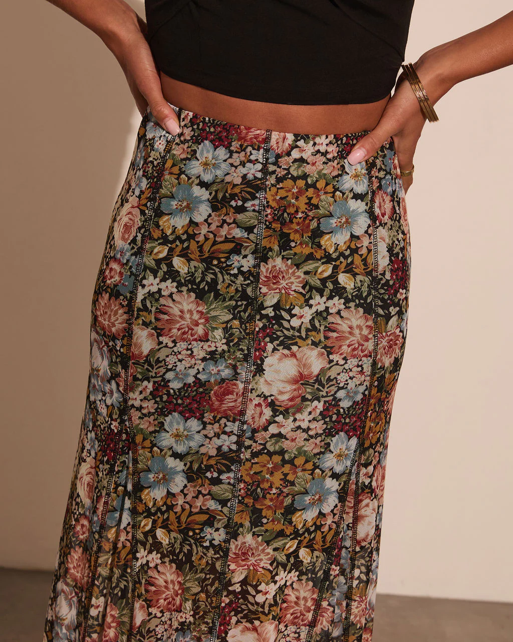 Gracie Mesh Floral Maxi Skirt - Image 6
