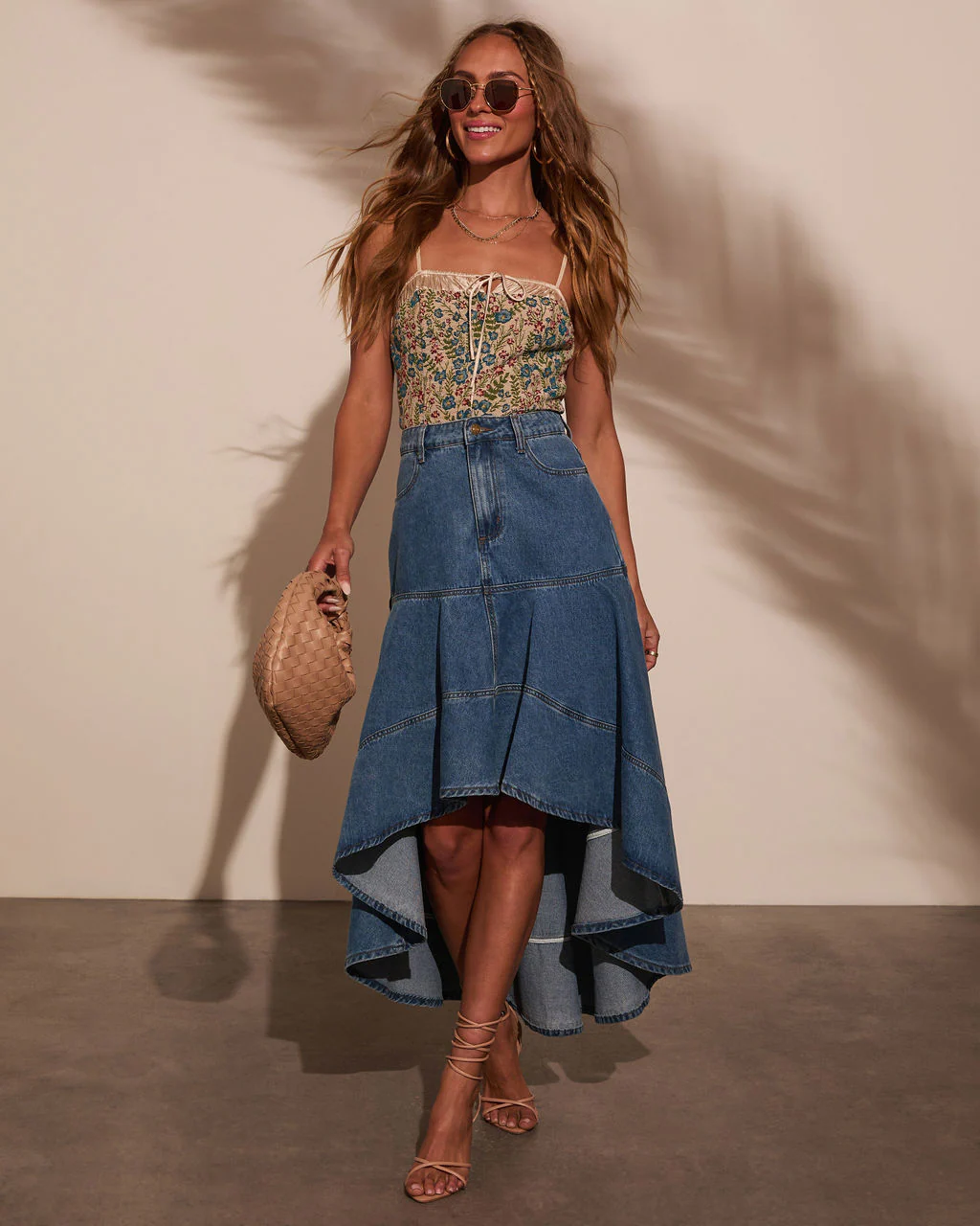 Grizelle High Low Denim Maxi Skirt - Image 5