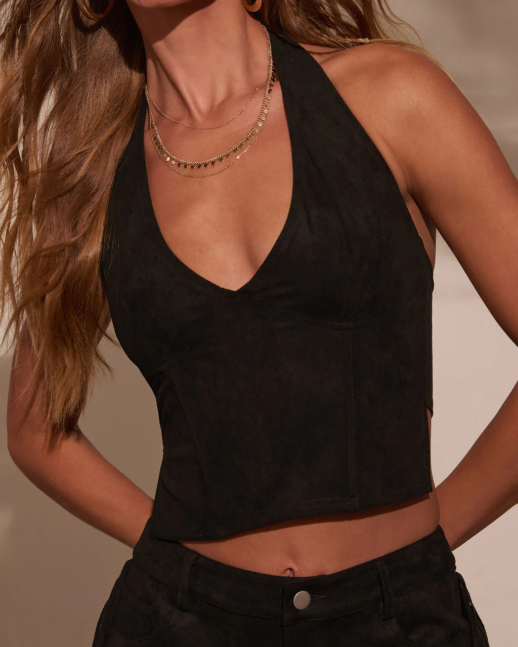 Groove Together Suede Halter Top - Image 6