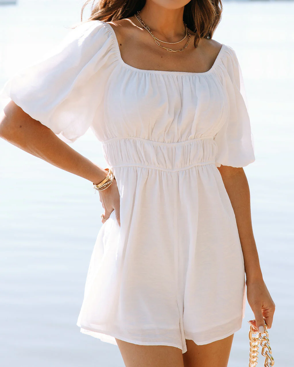 Gwen Puff Sleeve Romper - Image 2