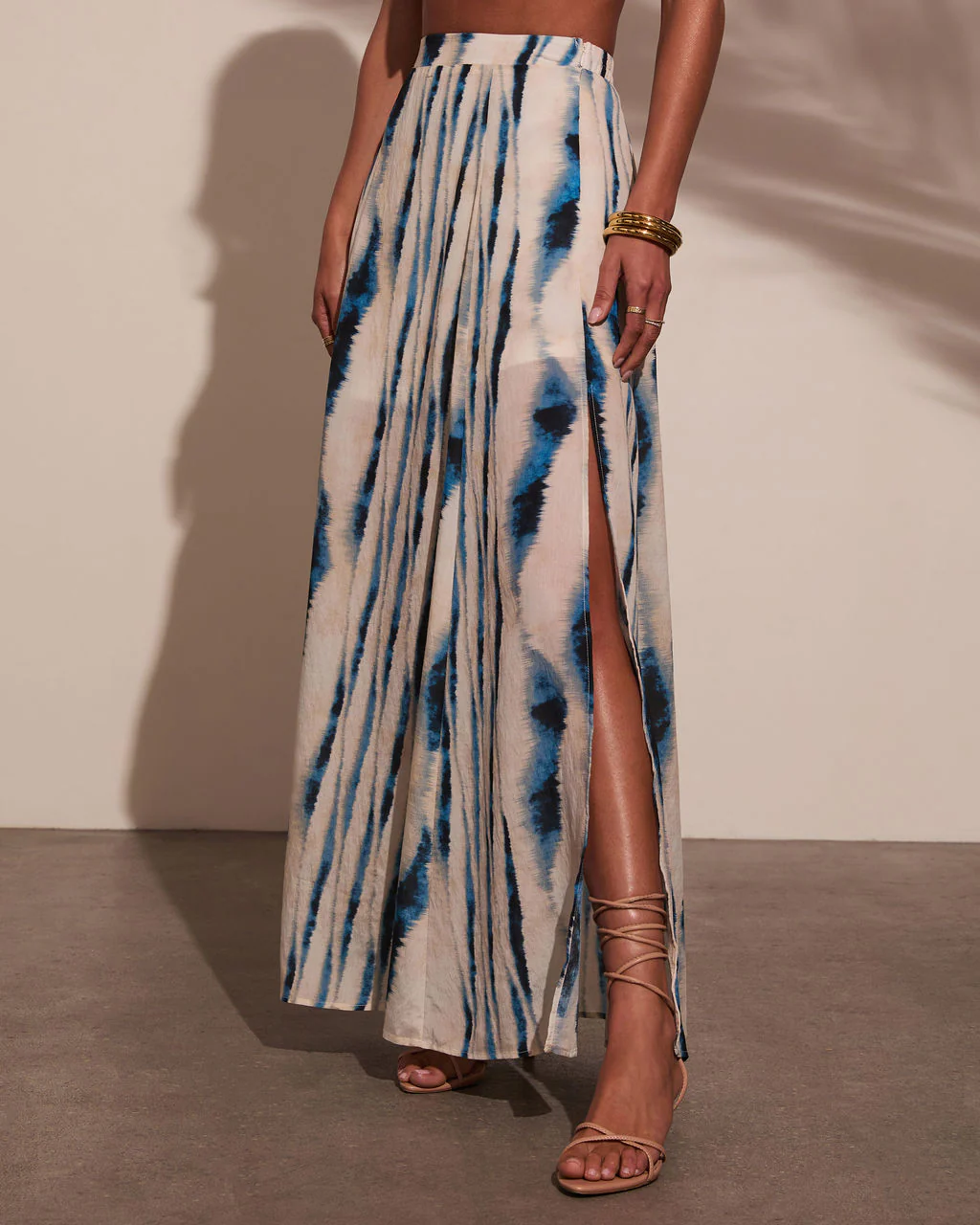 Haidee Watercolor Striped Maxi Skirt - Image 3